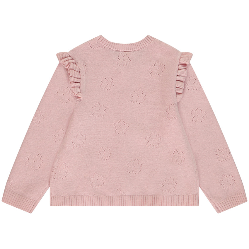 Gilet en tricot pointelle fleuri pour bébé fille 