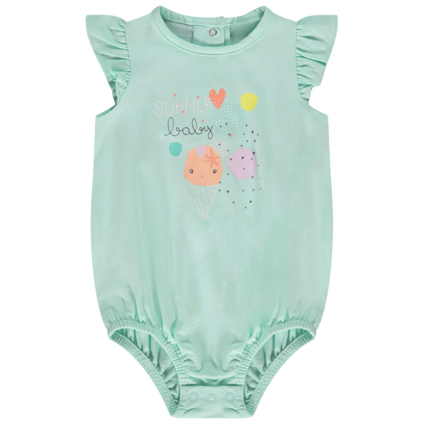 Combinaison courte en jersey print glace pour bébé fille 