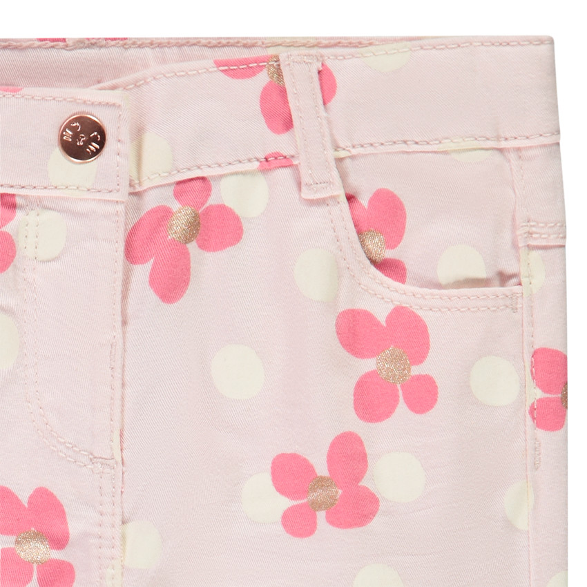 Slim twill broek met fantasieprint voor baby meisjes 