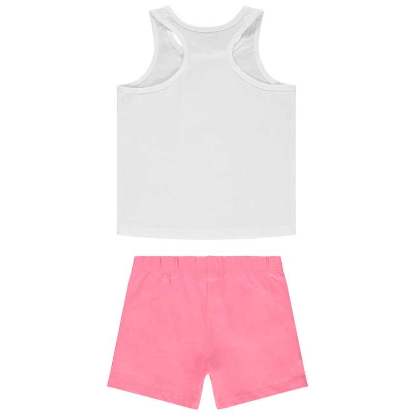 Pyjama met sterrenprint en roze short 