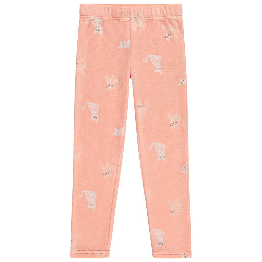 Set van 2-delige fluwelen pyjama met kattenpatroon voor meisjes 