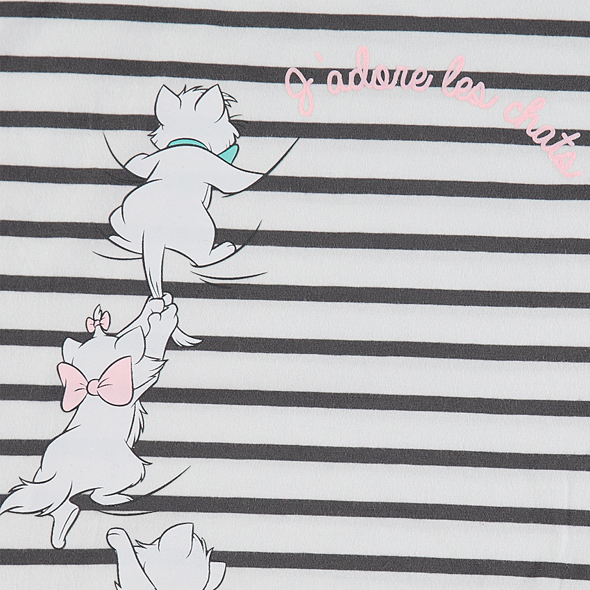 Pyjama en jersey avec haut rayé et Aristochats Disney printés  