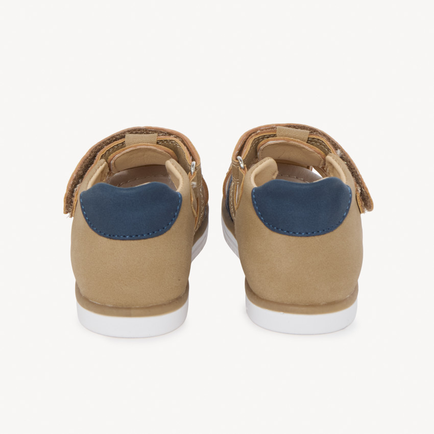 Sandales fermées à scratch bicolores pour bébé garçon 