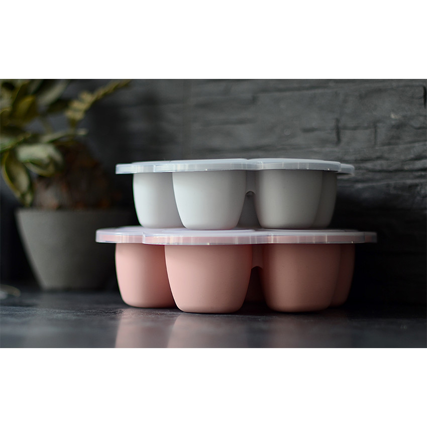 Pots de conservation multi-portions silicone 6x150 ml Gris Brume 