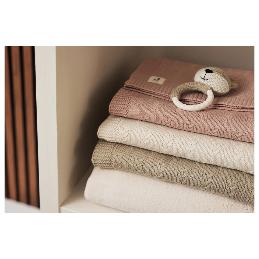 Couverture berceau Grain Knit 75x100 cm - Vert Olive 