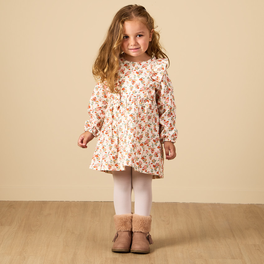 Lange mouwen jurk met bloemenprint voor meisjes 