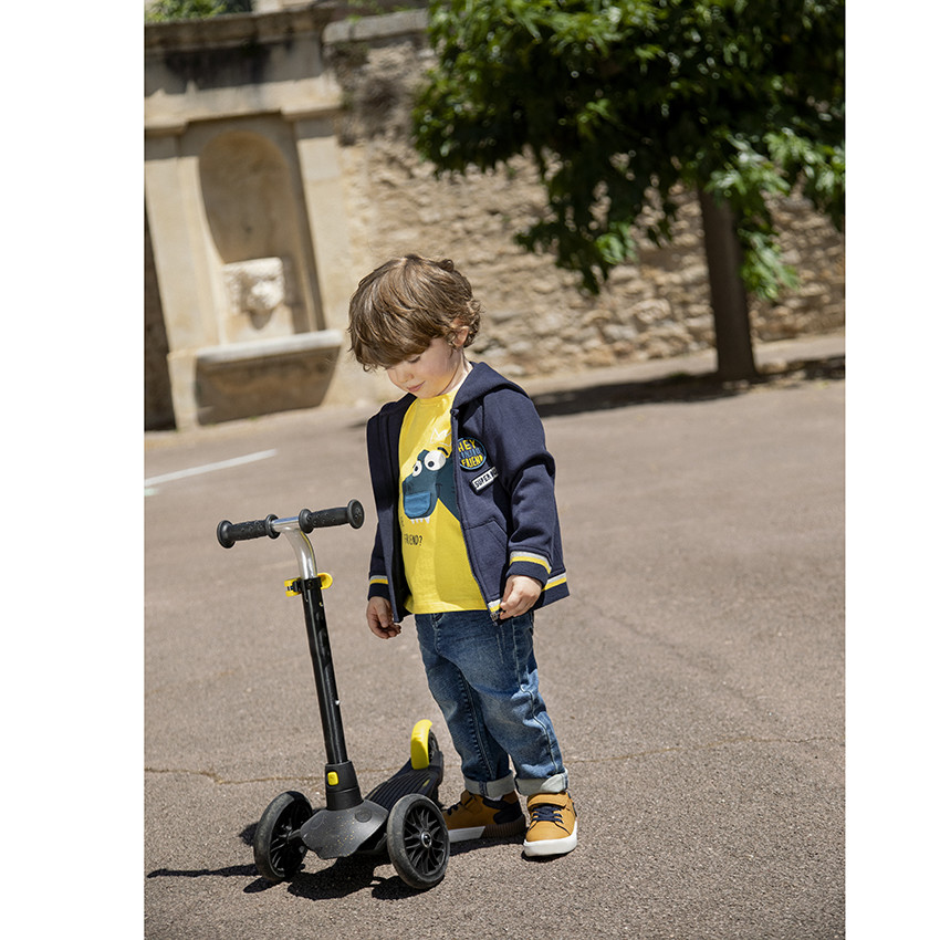 Jean en denim effet used avec poche printée pour bébé garçon 