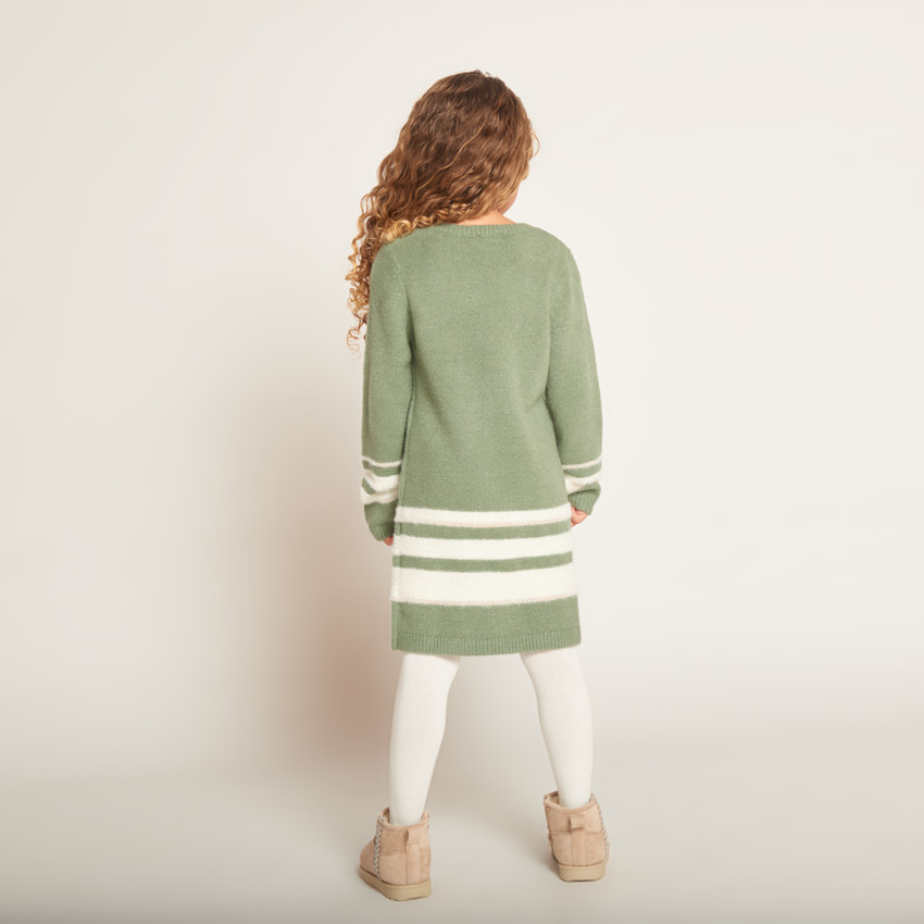 Gebreide jurk met lange mouwen en fantasie pailletten voor meisjes 