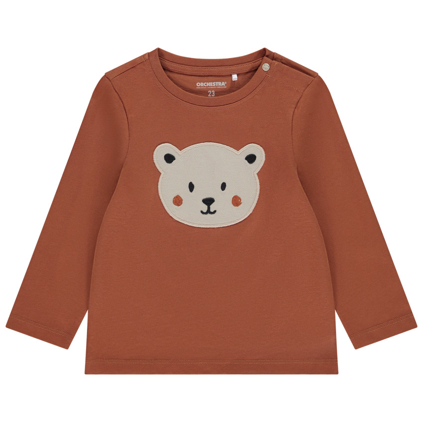 T-shirt manches longues patch animal pour bébé garçon 