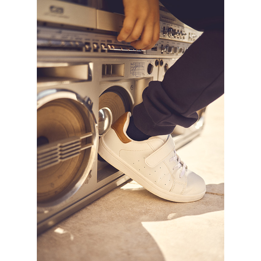 Baskets basses à scratch et lacets élastiqués pour garçon  