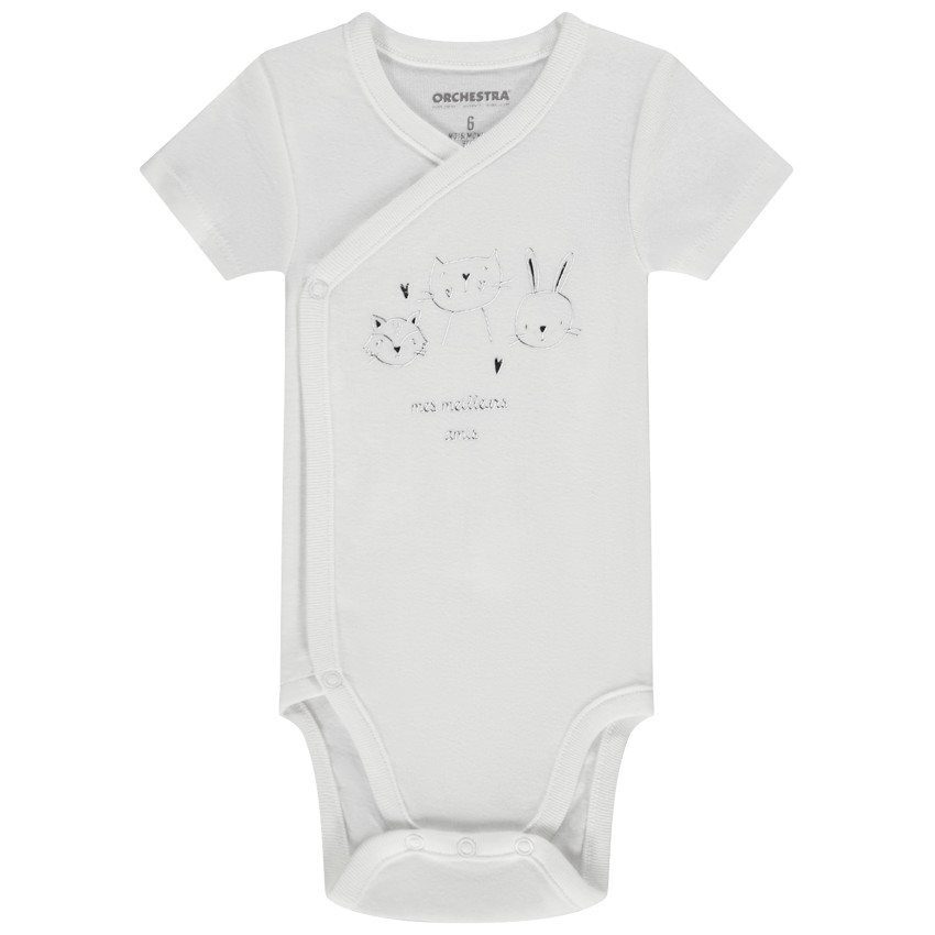 Lot de 3 bodies manches courtes print animaux pour bébé fille 