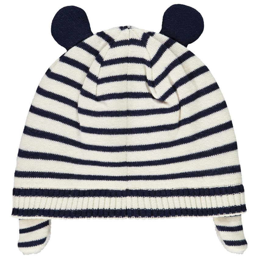 Bonnet en tricot à rayures avec doublure en sherpa pour bébé garçon