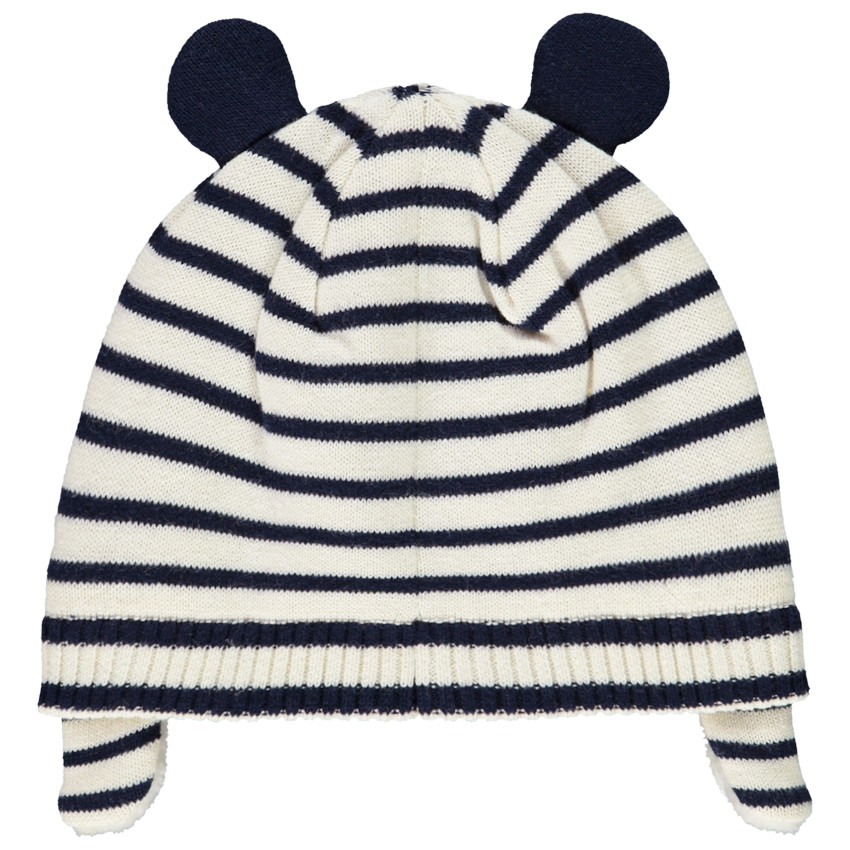 Bonnet en tricot à rayures avec doublure en sherpa pour bébé garçon 