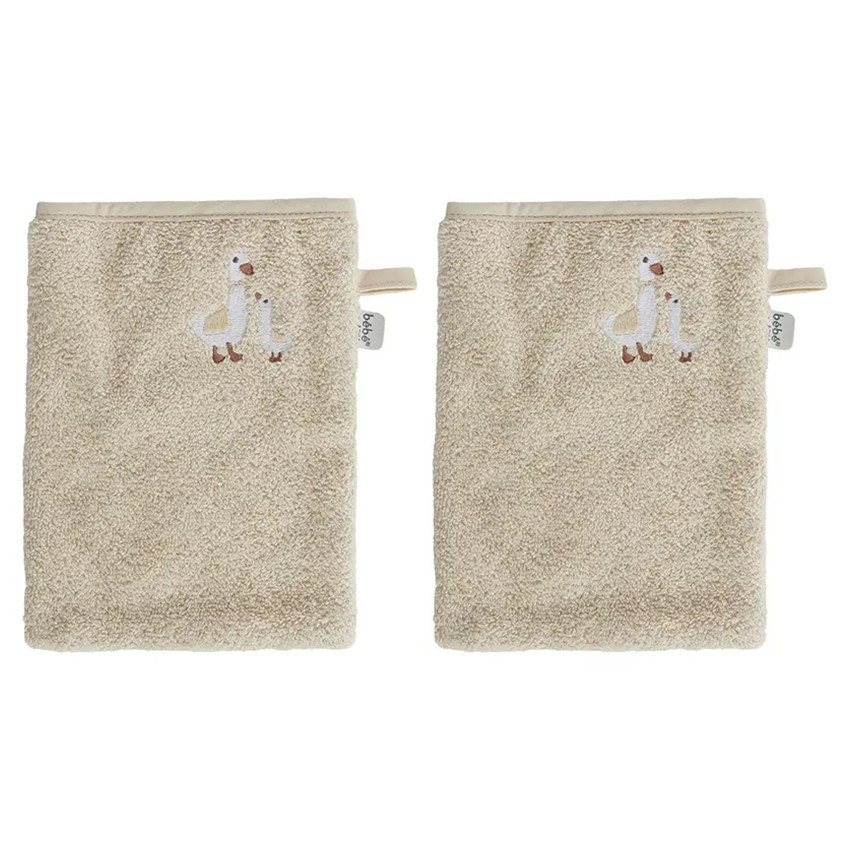 Set de 2 gants de toilette Dear Goose Ecru 
