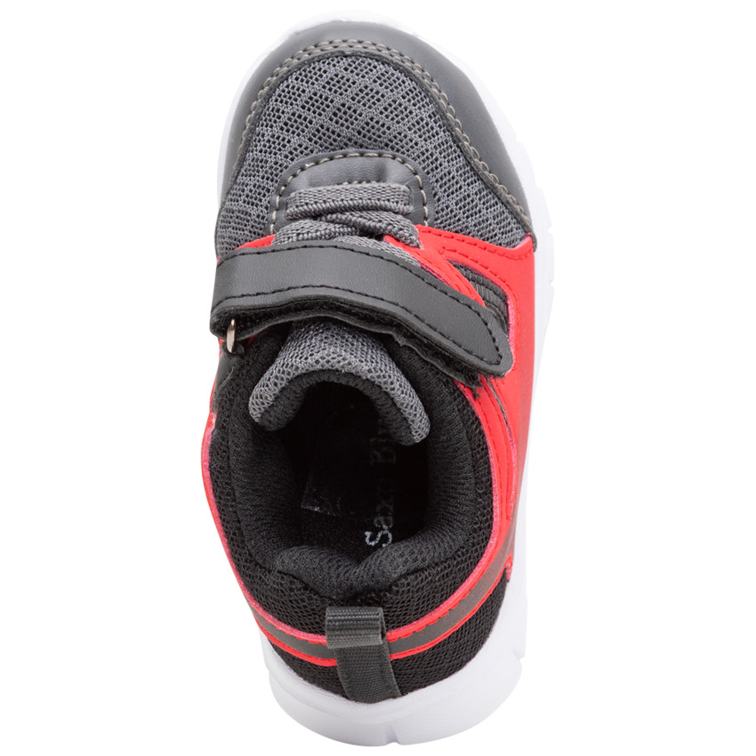 Sneakers van mesh in twee kleuren met veters en klittenbandsluiting 