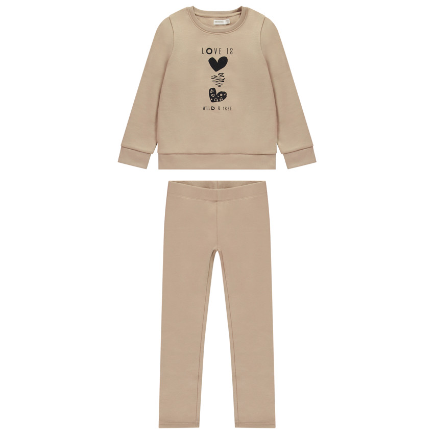 Jogging fleece met fantasieprint meisjes 