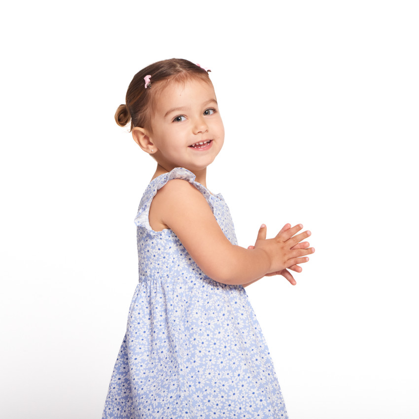 Robe à imprimé fleuri et dos plongeant pour bébé fille 