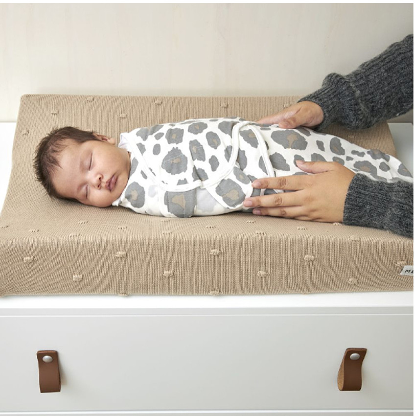 Housse matelas à langer Mini Knots - Sand - 50x70 cm 