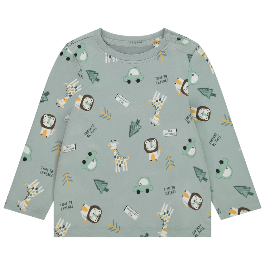 Lange mouwen T-shirt met dierenprint voor baby jongens 