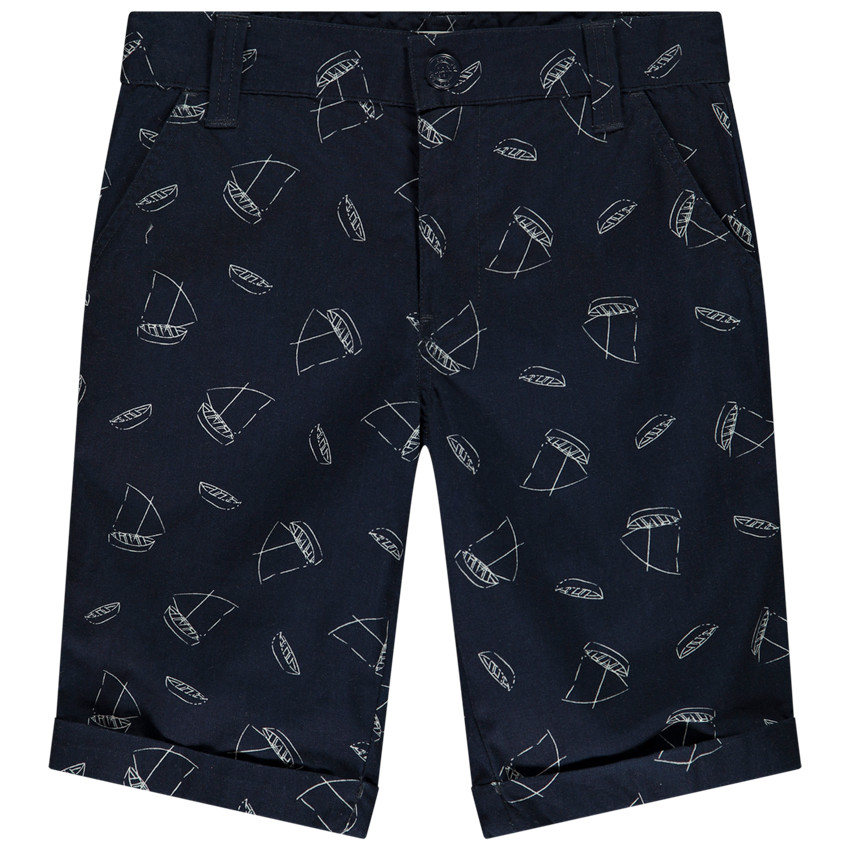 Bermuda en popeline imprimé voiliers pour garçon 