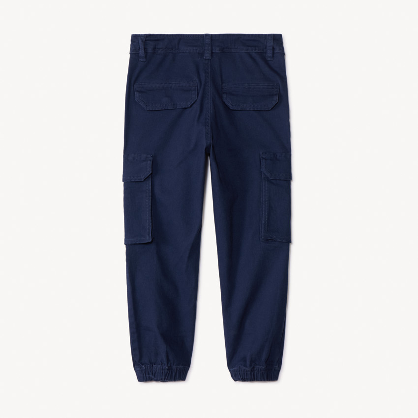 Pantalon cargo uni à poches soufflet pour garçon 