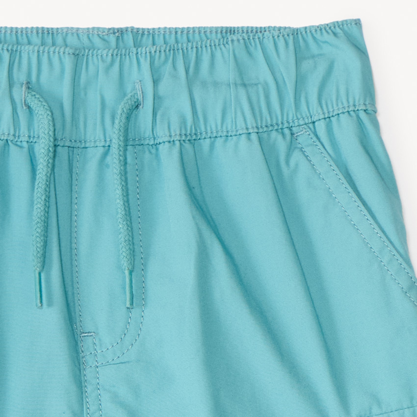 Bermuda cargo effen in popeline voor jongen 