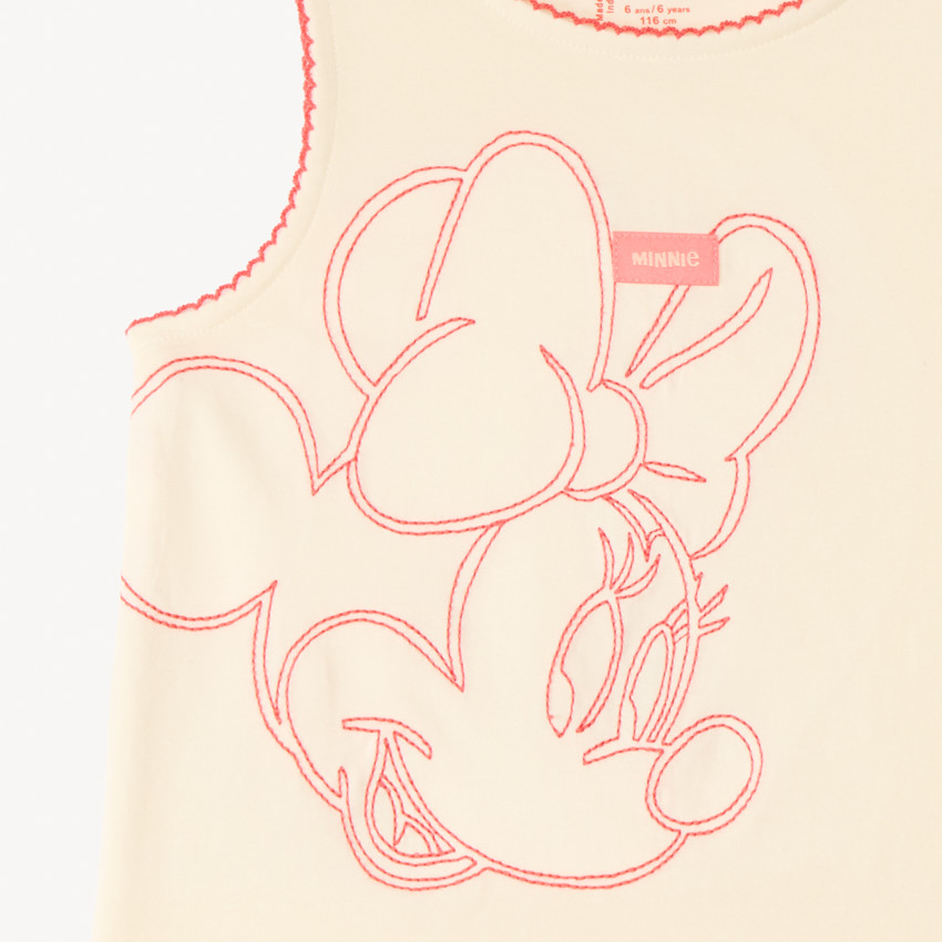 Een effen Minnie Disney tanktop voor meisjesbaby's 