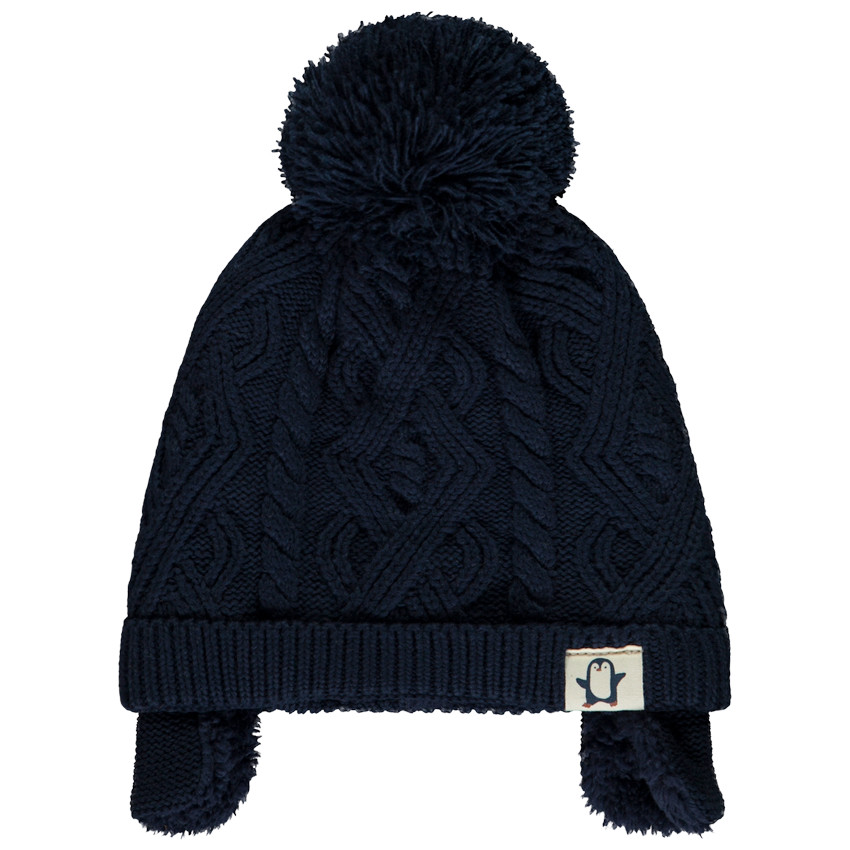 Bonnet en tricot torsadé doublé sherpa pour bébé garçon 
