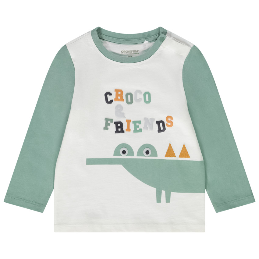 T-shirt lange mouwen in jersey print fantasie voor baby jongen 