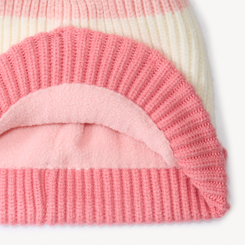 Bonnet de ski effet colorblock avec pompon pour fille  