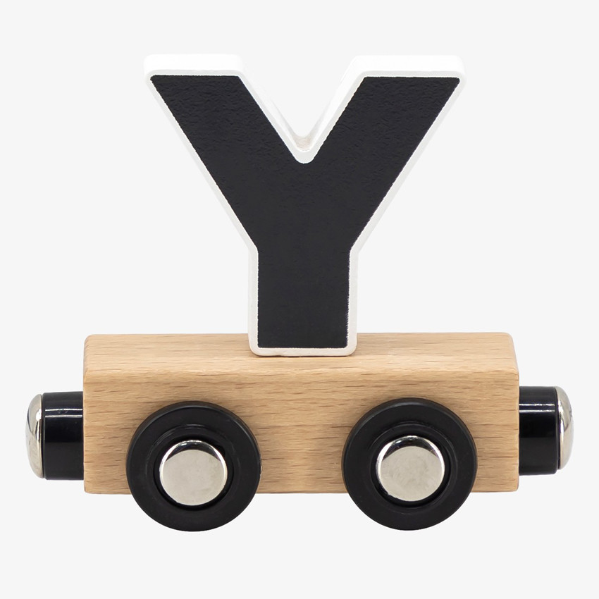 Lettre "Y" en bois pour train coloré 