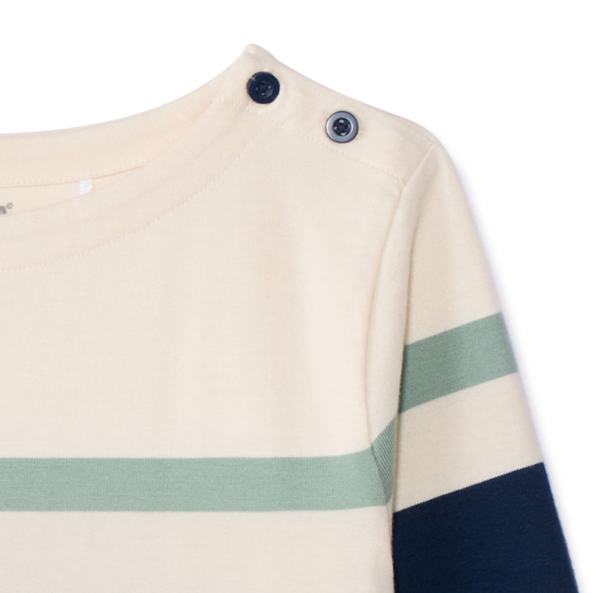 Gestreepte longsleeve marinière jongens in écru kleur 