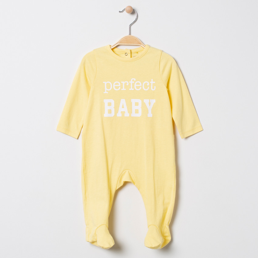 Effen onesie van jersey met tekstprint 