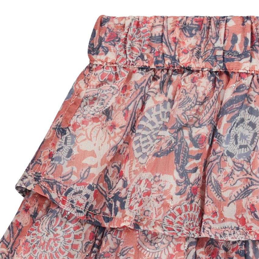 Jupe volantée imprimé cachemire avec lurex pour fille 