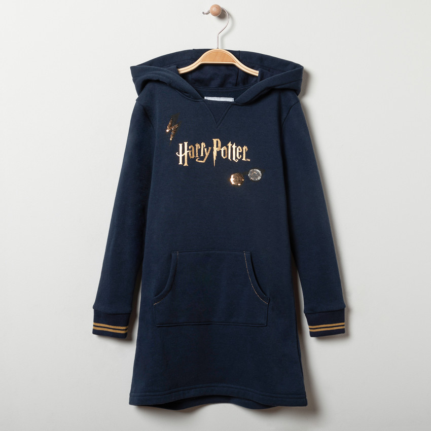 Robe manches longues à capuche print Harry Potter pour enfant fille 