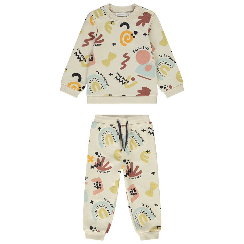 Ensemble jogging molleton imprimé arty pour bébé garçon 
