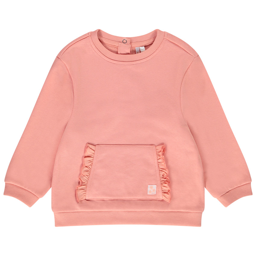 Sweat molleton à poche kangourou volantée pour bébé fille 