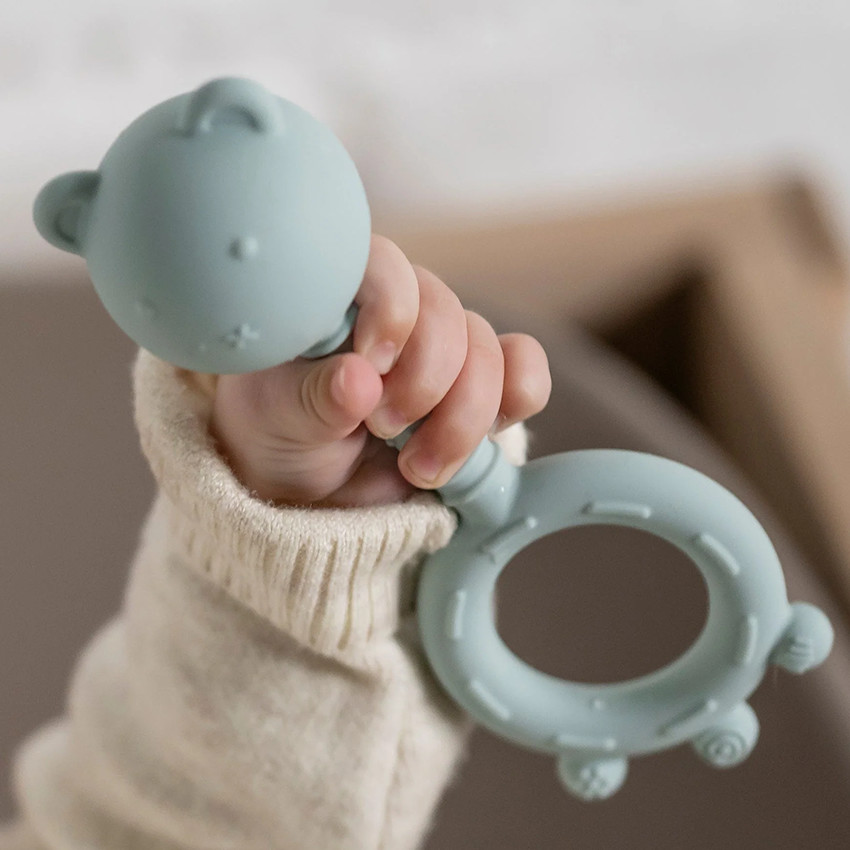 Rammelaar beer silicone - Pastel Groen 