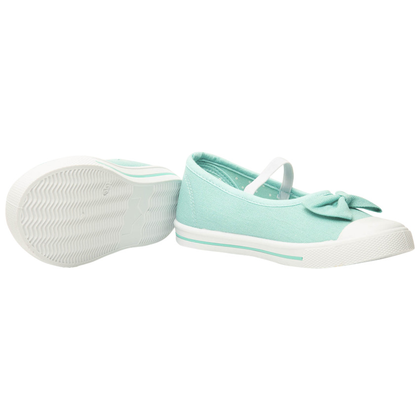 Babies turquoise van stof met een strik en elastische band voor meisjes 