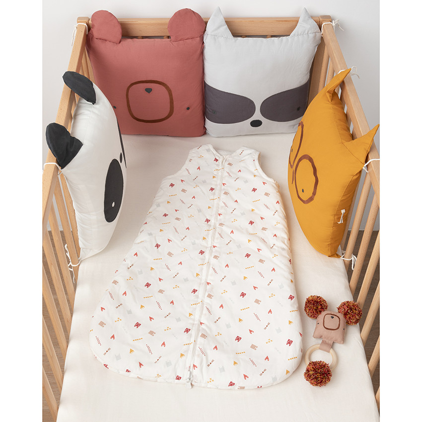 Modulair decoratief dierenkussen voor bed- of parkomheining met knopen 