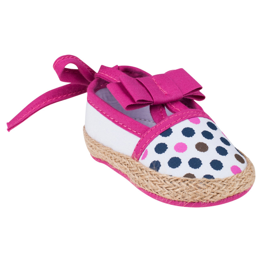 Espadrilles en toile avec noeud et imprimé pois 
