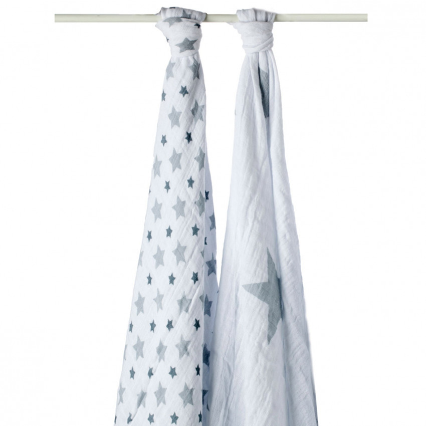 Lot de 2 maxi langes Twinkle - 120 x 120 cm 