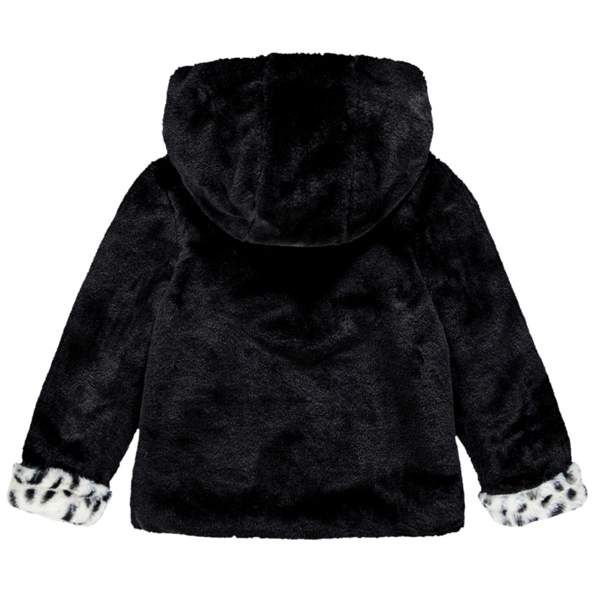 Jas met kap in sherpa met sherpa voering voor meisjes 