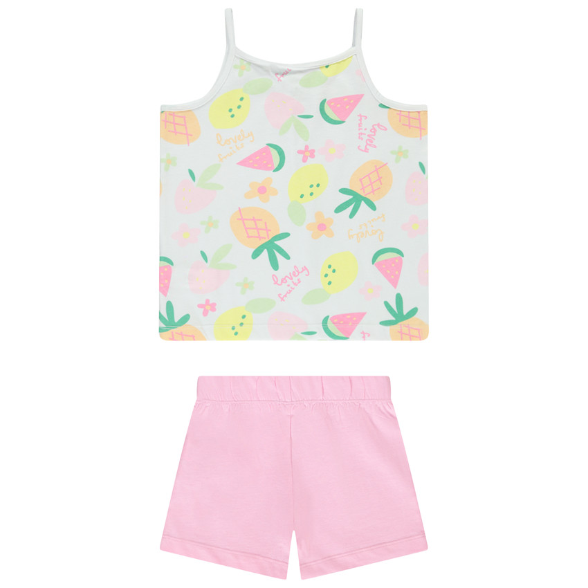 Set van korte pyjama in jersey met fruitprint voor meisjes 
