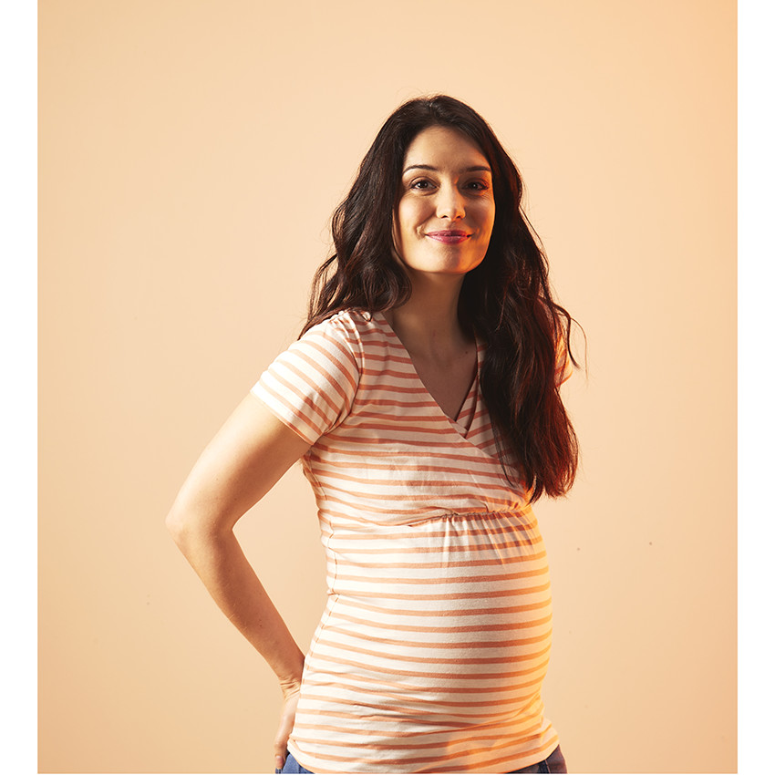 T-shirt de grossesse et d'allaitement manches courtes rayé 