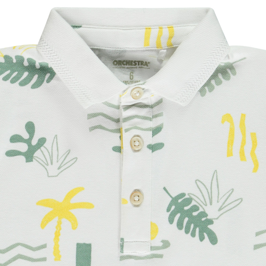 Poloshirt met korte mouwen en fantasieprint voor jongens 
