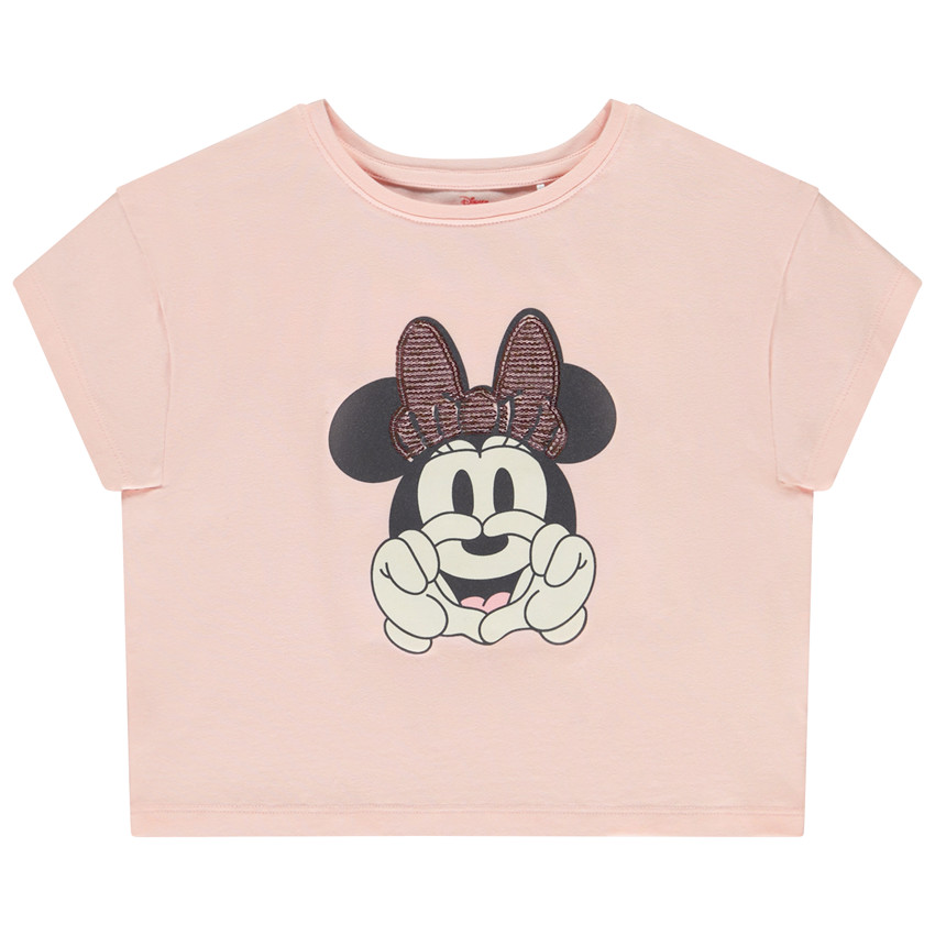 T-shirt met korte mouwen met Minnie Disney print voor meisjes 