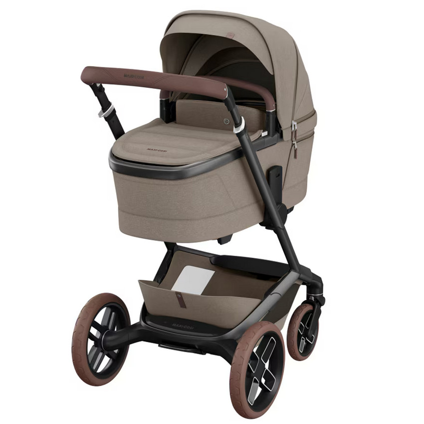 Poussette Fame + Nacelle Twillic Truffle/Brown Leather 