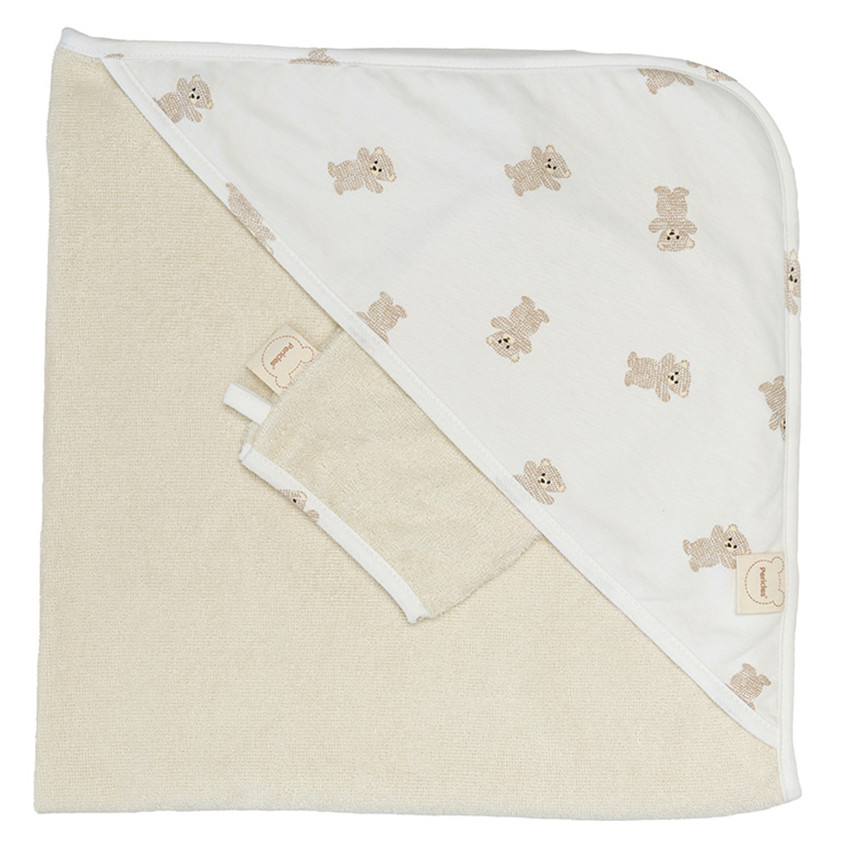 Cape de bain + Gant Bear Allover 