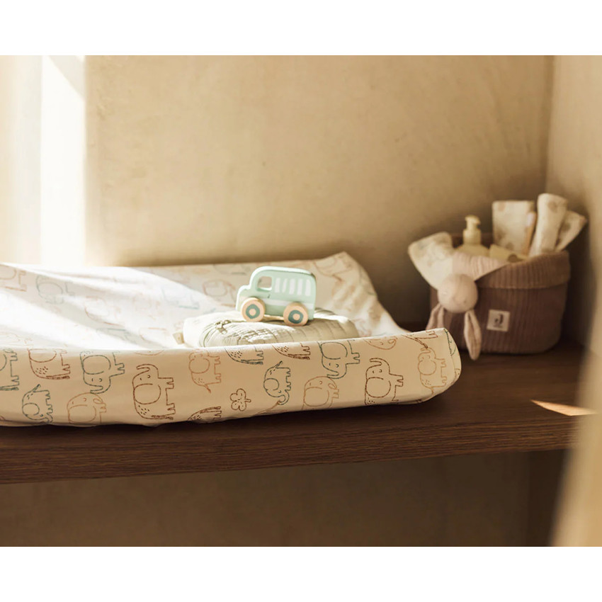 Housse matelas à langer jersey - Elephant Tales - 50x70 cm 